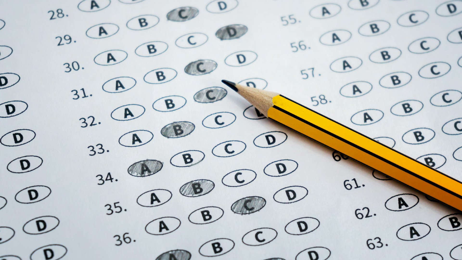 Scantron with a pencil